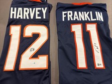 RJ Harvey and Troy Franklin Autographed XL Custom Broncos Jerseys-JSA/Beckett