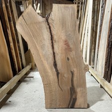 Holm Oak Wood Slab Plank Waney Live Edge Kiln Dried Hardwood 910 x 540 x 49