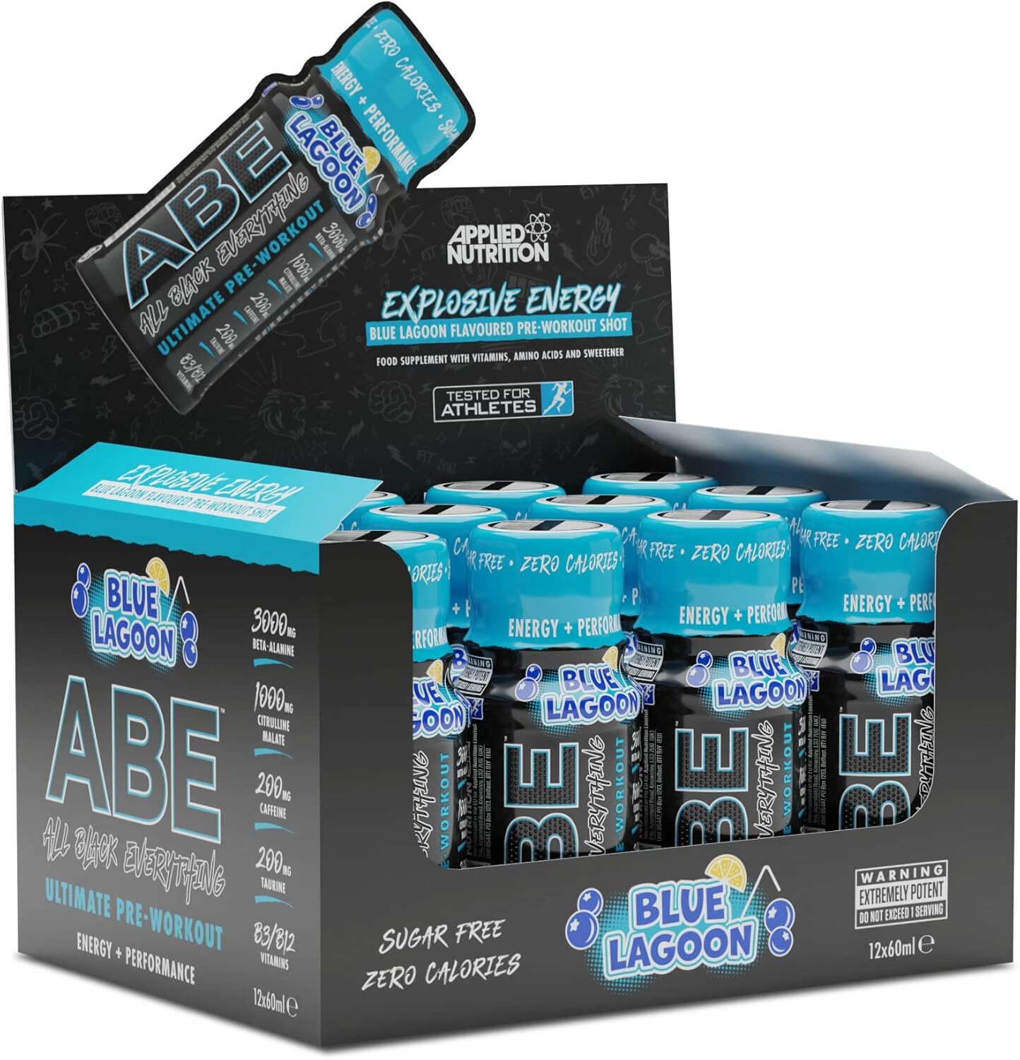 Applied Nutrition Abe Ultimate Pre Workout Shots (12 X 60Ml) - Blue Lagoon - Pack of 12 - Image 2