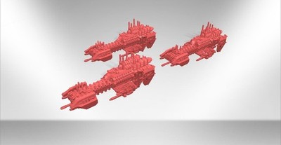 Interstellar Crusader Heavy Escorts x 3 - Soul Forge Studio - Tabletop Raumschiff