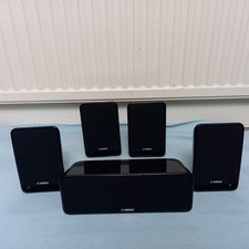 black YAMAHA Satellite centre SURROUND SOUND home CINEMA speakers WALL mountable