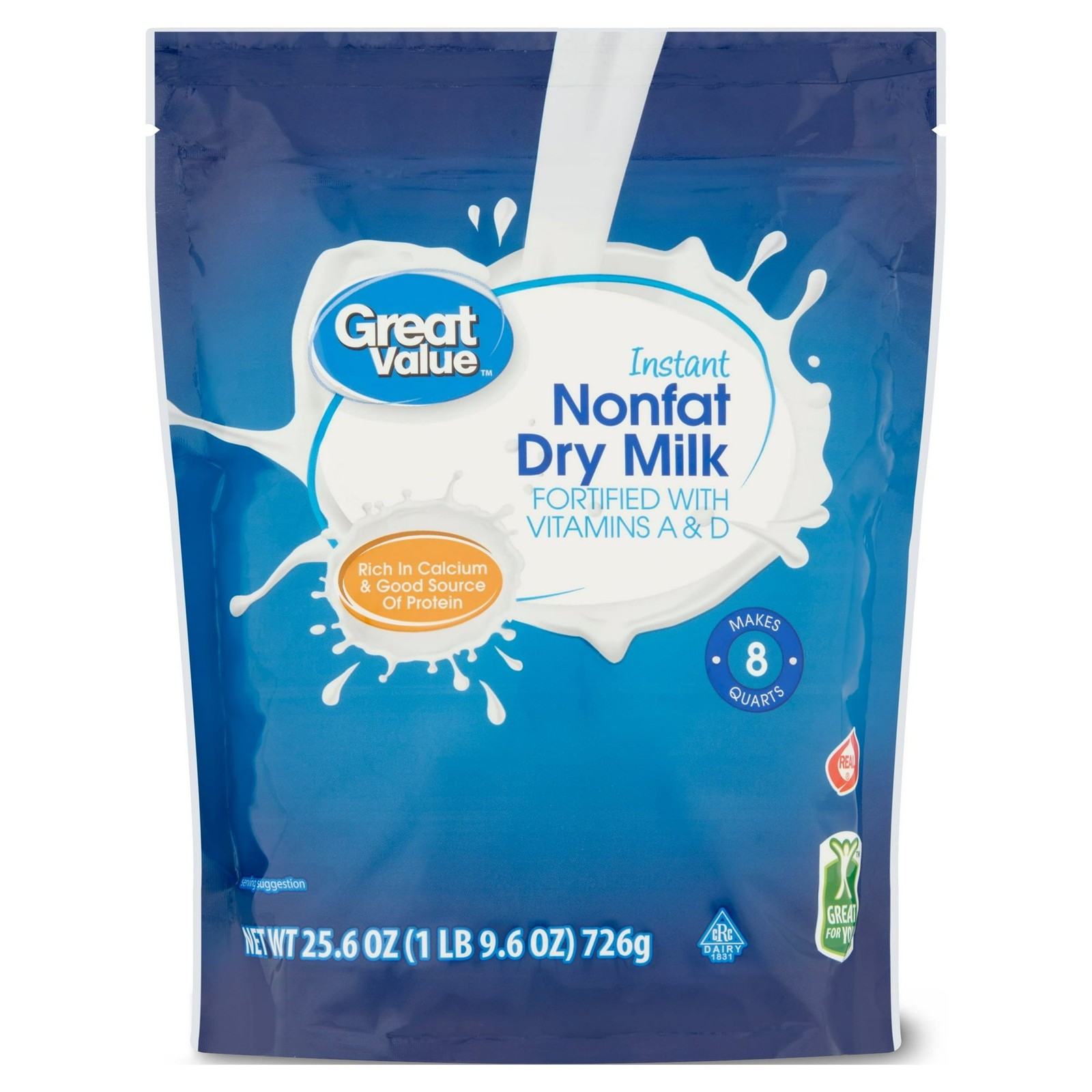 Great Value Instant Nonfat Dry Milk, 25.6 oz, Bag