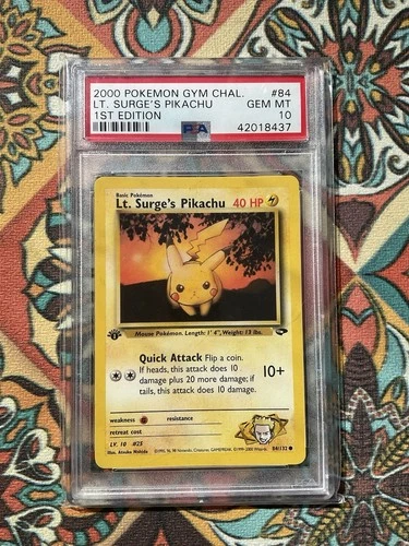 2000 Pokémon TCG Lt. Surge's Pikachu Gym Challenge 1st Edition #84 PSA 10