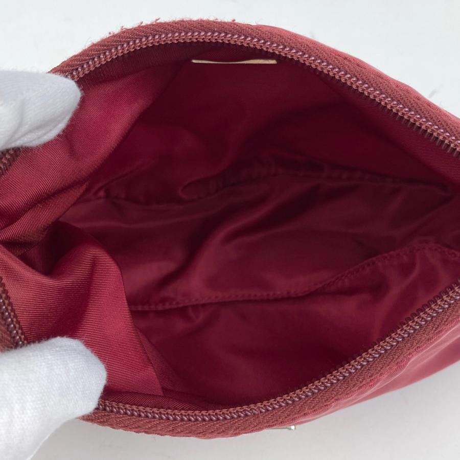 PRADA Plate Handbag Shoulder Bag Nylon Red #BS1898 thumbnail 10