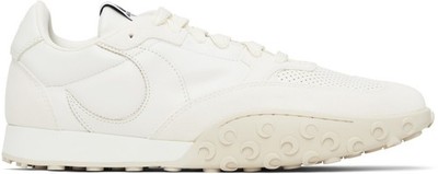Marine Serre White Suede Leather MS Rise Sneakers-New