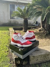 Nike Air Jordan 11 Red White High Top Basketball Sneakers Lace Up Men