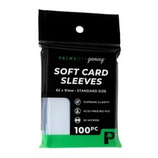 Palms Off Gaming Soft Card Sleeves 65x91mm Standard Penny Protector Clear 100pc