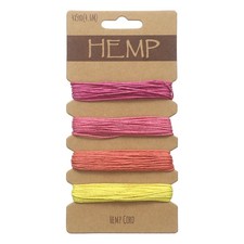 1mm x 20 Yards Natural Twine Cord Jute Rope, Yellow/Orange/Pink/Rose Red