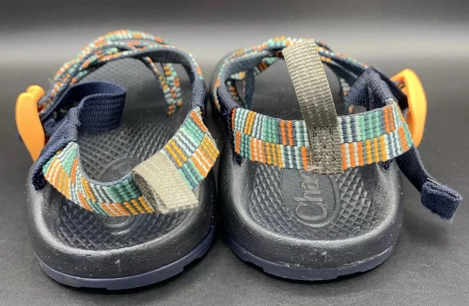 Sandalias Deportivas Chacos Niños Jóvenes Talla 1 Ecotread Senderismo Naranja Verde Azul Exterior Foto 2 de 4