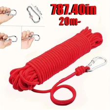 787.4in/20M Red Outdoor Fishing Rope, Braided Nylon Rope, widely used in outdoor