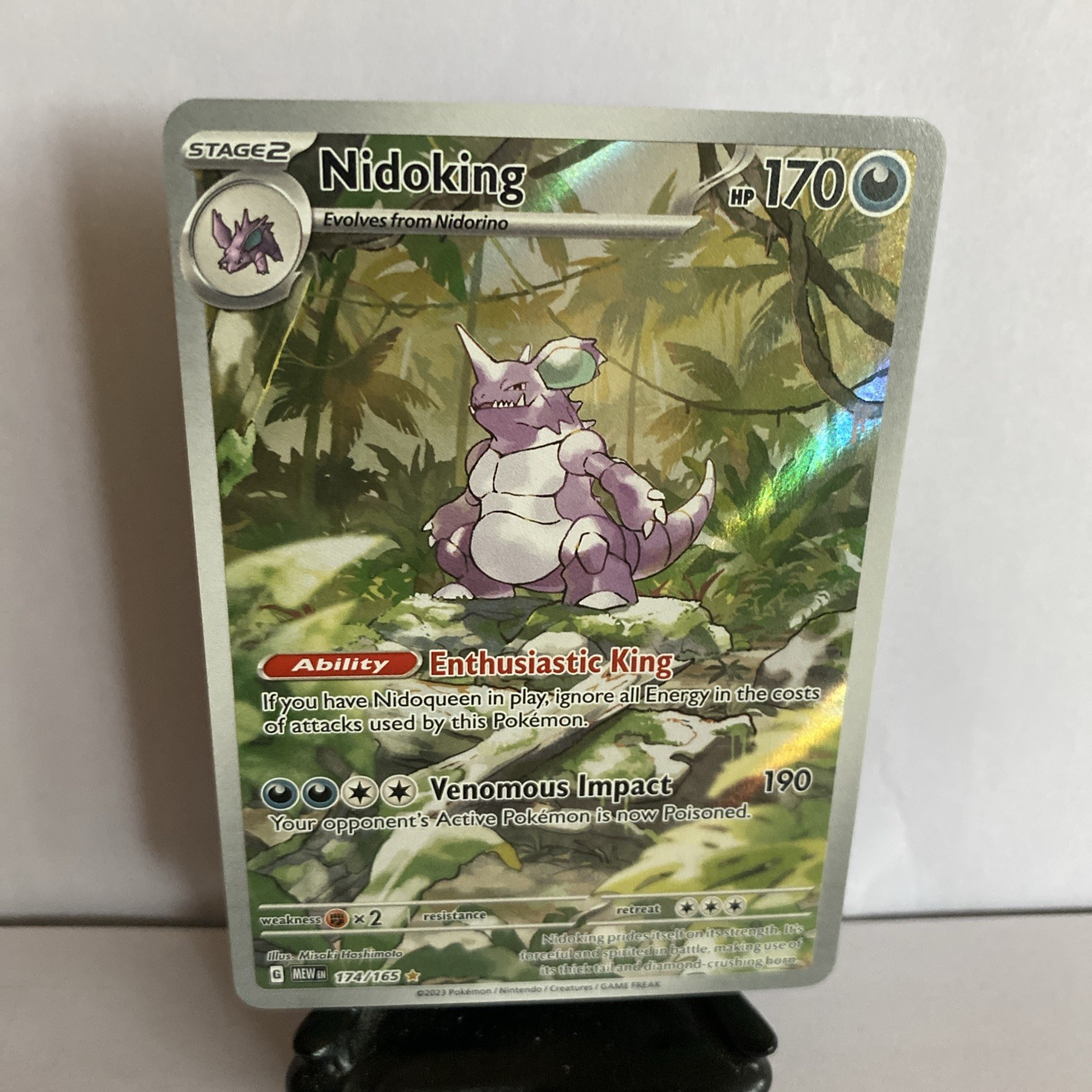 Pokémon TCG Nidoking 174/165 Scarlet & Violet 151 Illustration Rare Card Holo NM