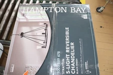 Hampton Bay Chandelier with No Shade Black 5-Light HDP00325