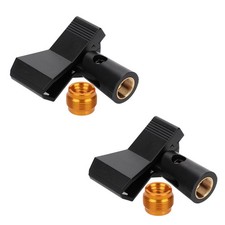 2Pcs Mic Clips for Stands, Microphone Clip Holders with M, black, gold