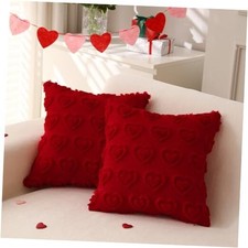 Valentines Day Throw Pillow Covers 18x18 inch Set of 18" x 18" Pack of 2 Red