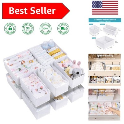 Durable Foldable 12 Pack Baby Clothing Organizer - Perfect Nursery Solution