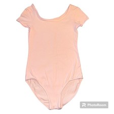 Danskin Now Girls Dance Leotard Blush Pink Short Cap Sleeves Large 10 12