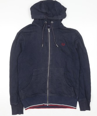 Fred Perry Herren Hoodie blau Full Zip Gr. S Baumwolle klassisch