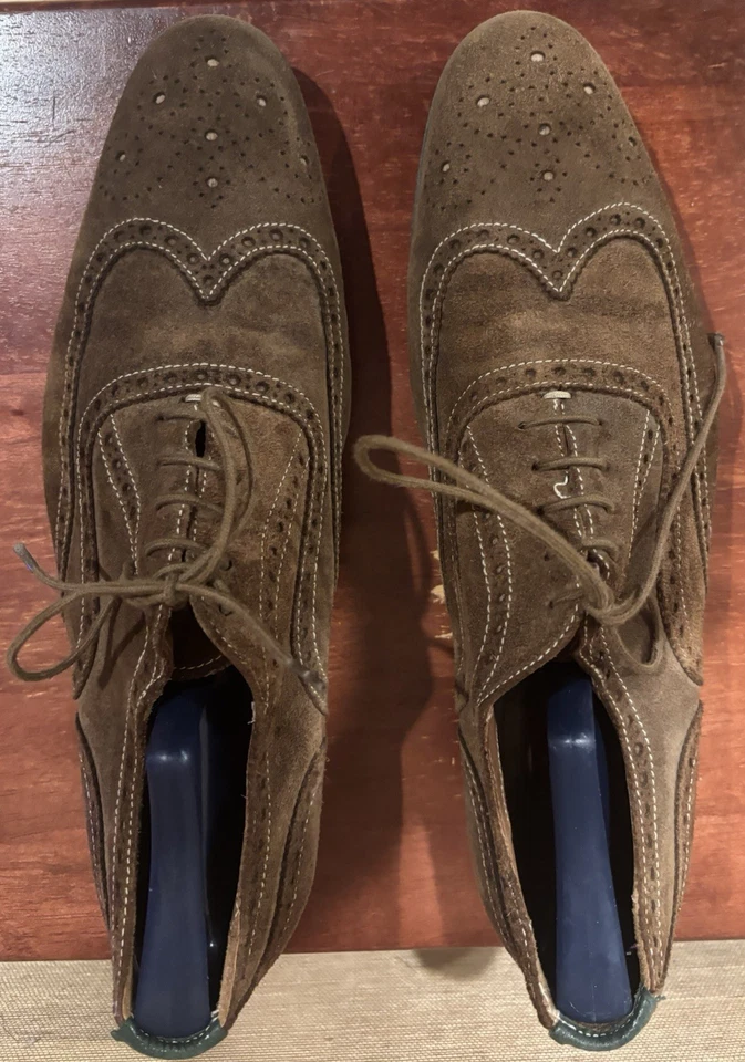 Zapatos de Vestir Paul Smith London Brogued Tostado/Marrón Gamuza Oxford EE. UU. 11 (Reino Unido 10) $525 Foto 3 de 4