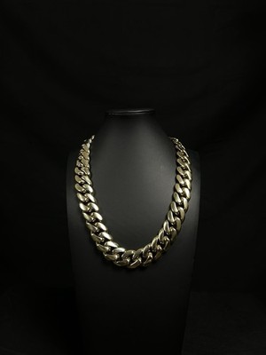 Gold 20mm Miami Cuban Link Chain Necklace 18k & 14k Diamond Lock