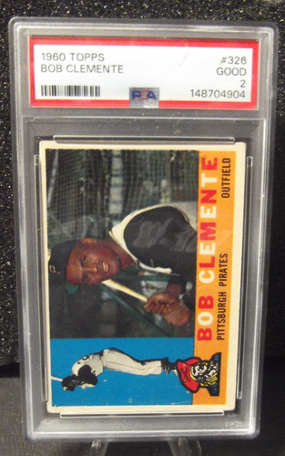 1960 TOPPS BASEBALL #326 ROBERTO CLEMENTE PIRATES PSA 2 HALL OF FAMER