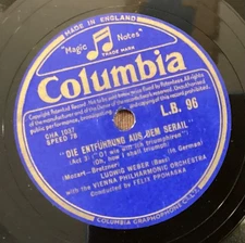 Ludwig Weber – 78 rpm Columbia LB96: Entführung-Wer ein Liebchen/O wie will ich
