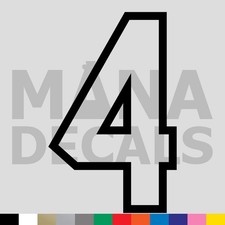 Number Four 4 Vinyl Die Cut Decal Sticker - Jersey Sport Varsity Outline