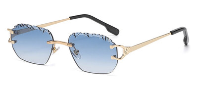 Diamond cut Rimless UV400 Sunglasses for Men & Women - Fashion Square Design