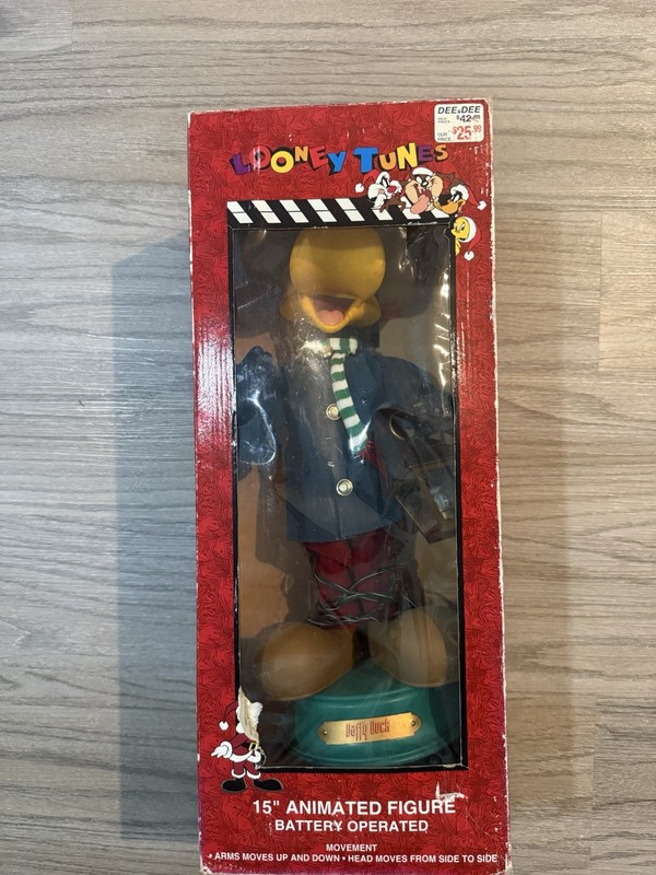 LOONEY TUNES ANIMATED FIGURE 15" DAFFY DUCK CHRISTMAS CAROLER With BOX
