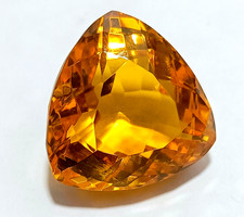 73.20 Ct. Large Yellow Citrine Trillion Shape Loose Gemstone Gift for Women/Her