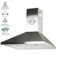 Wandhaube Dunstabzugshaube 60Cm 1000M³/H Abluft Umluft Gurari Gch 147 Edelstahl