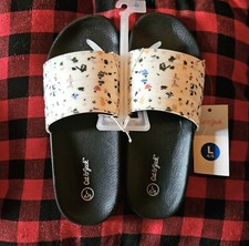 Cat  Jack Girls Nikko Slip-On Slide Sandals Splatter Multicolor Size L 4/5