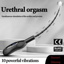 10 Speed Insertion Urethral Plug Urethra Dilators Vibrator Penis Plug Silicone