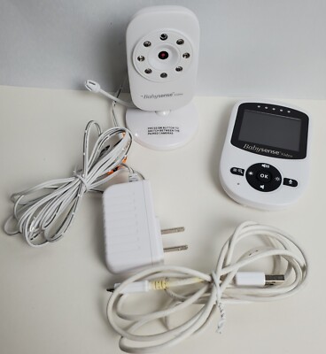 Babysense Video Baby Monitor Camera White Tempature V24US Tested