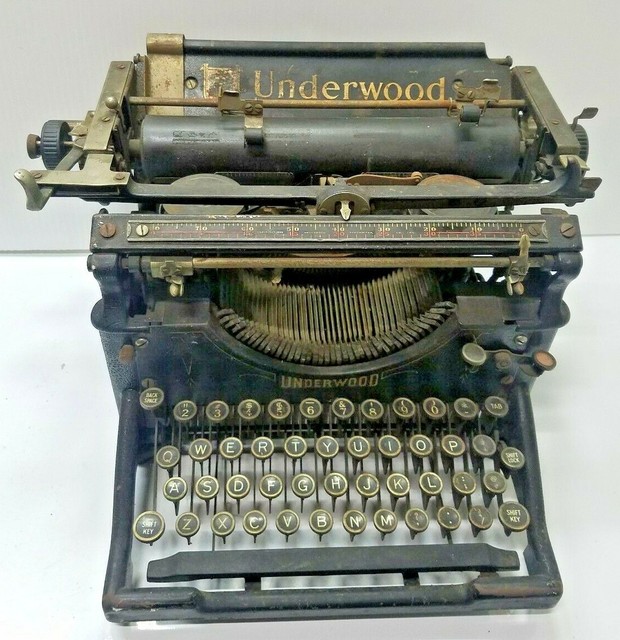 Antique Underwood Typewriter Early 1900's 1916? for Restoration/Parts