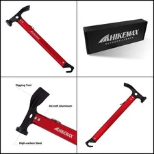 Hikemax Lightweight Camping Hammer - Aluminum Tent Hammer w/ Tent Stake Remover