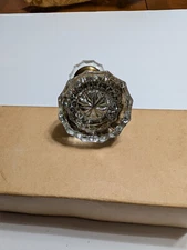 Antique Hampton Russwin Tubular Latch Set, Crystal 12 Point Brass Door Knob, NIB