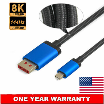 8K Displayport to Mini Displayport Cable 1.8M Bi-direction MDP to DP 1.4 Macbook
