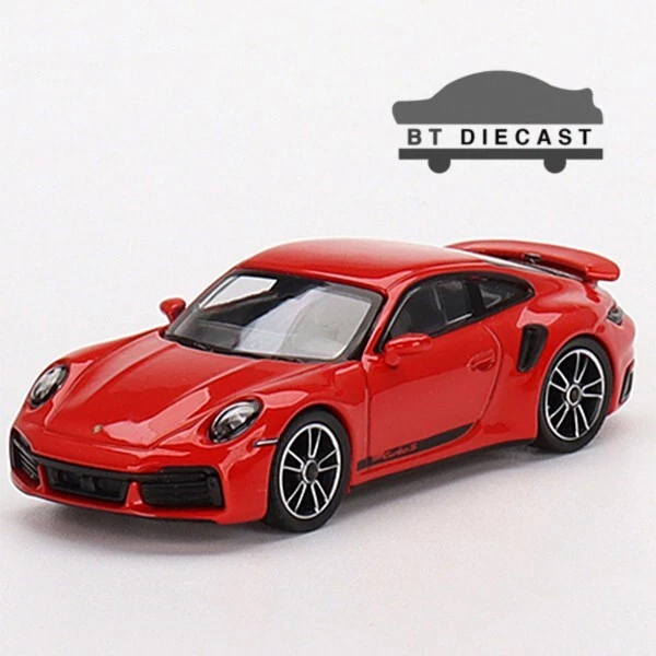 MINI GT PORSCHE 911 TURBO S 1/64 DIECAST MODEL CAR RED MGT00423