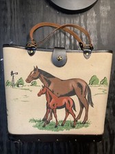 Vintage Enide collins equestria hand painted purse 1960s titled future champ