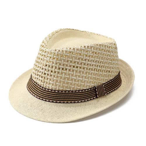 Straw Fedora Hat Trilby Cuban Sun Cap Panama Short Brim Floral Summer - Bild 5 von 21