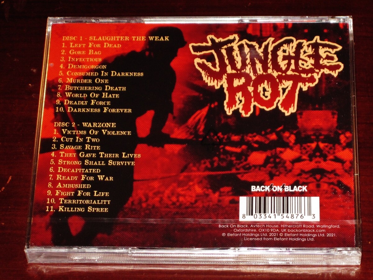 Jungle Rot: Slaughter The Weak / Warzone 2 CD Set 2021 Back