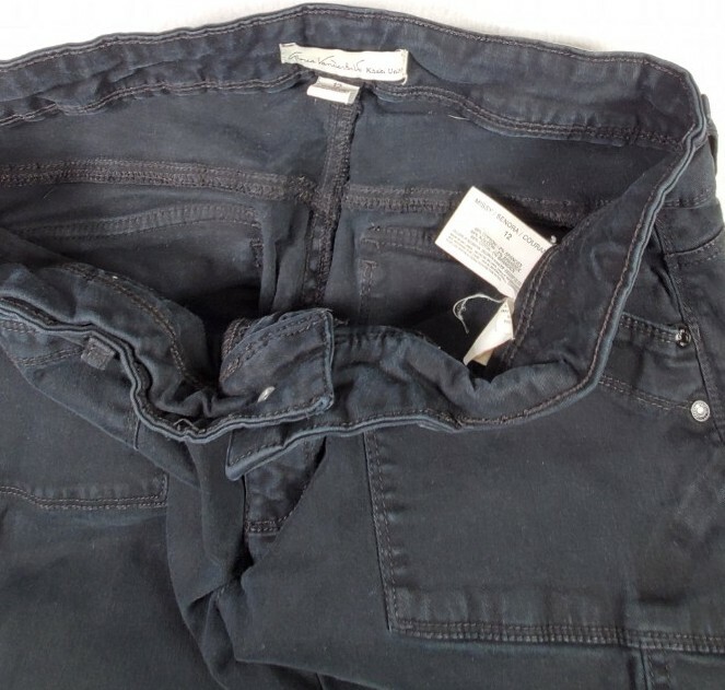 Gloria Vanderbilt Women's Black Stretch Straight Leg Denim Cargo Pocket Jeans 12