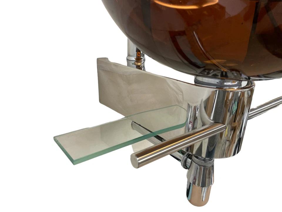 LV-002Bwn Flotante Pequeño Baño Tocador Vidrio Marrón Oscuro Recipiente Fregadero Pedestal Foto 4 de 4