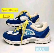 Authentic Chanel Logo Lace Sneakers 36