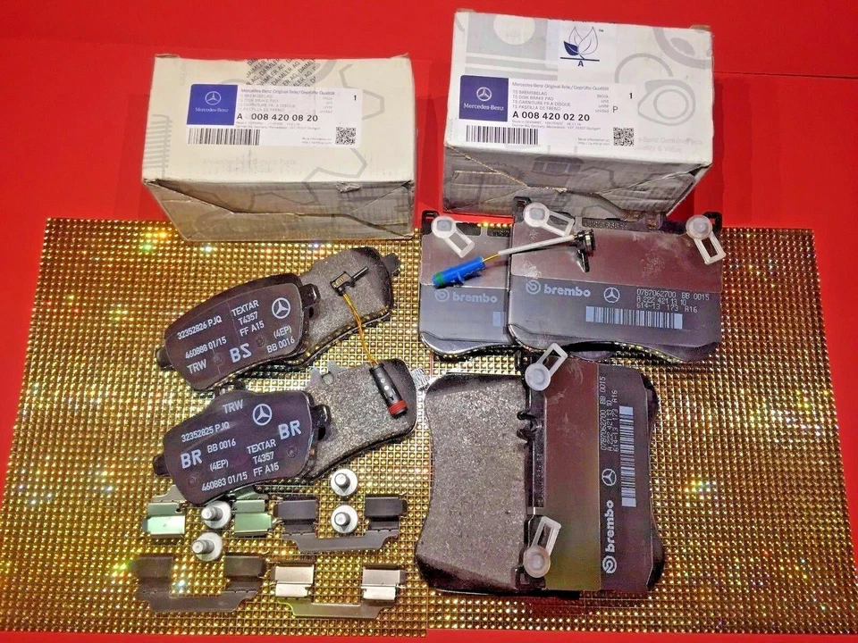 Front & Rear Brake Pads With Sensors For 14-17 Mercedes S450 S550 S550e S560 OEM - Image 4 of 4