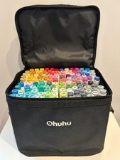 Rare Ohuhu 120 Color Art Marker Set Alcohol-Based Chisel  Brush Tips Honolulu