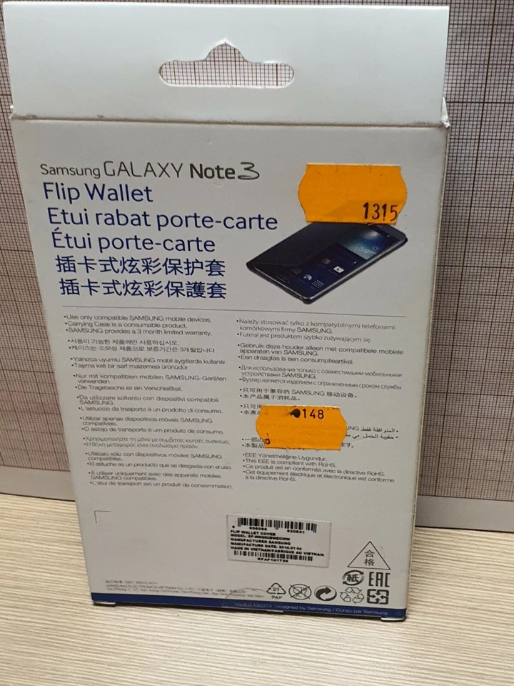 Original genuine Samsung Note 3 Flip wallet case white EF-WN900BWEGWW New - Imagem 3 de 4