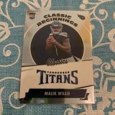 Malik Willis 2022 Panini Classics Classic Beginnings Chrome Titans Rookie RC
