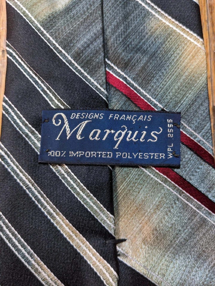 Marquis 男式领带对角线条纹多色编织 — 第 4/4 张图片