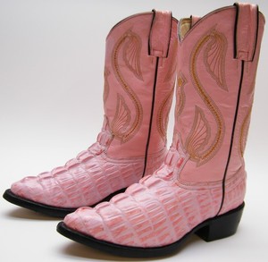pink alligator boots